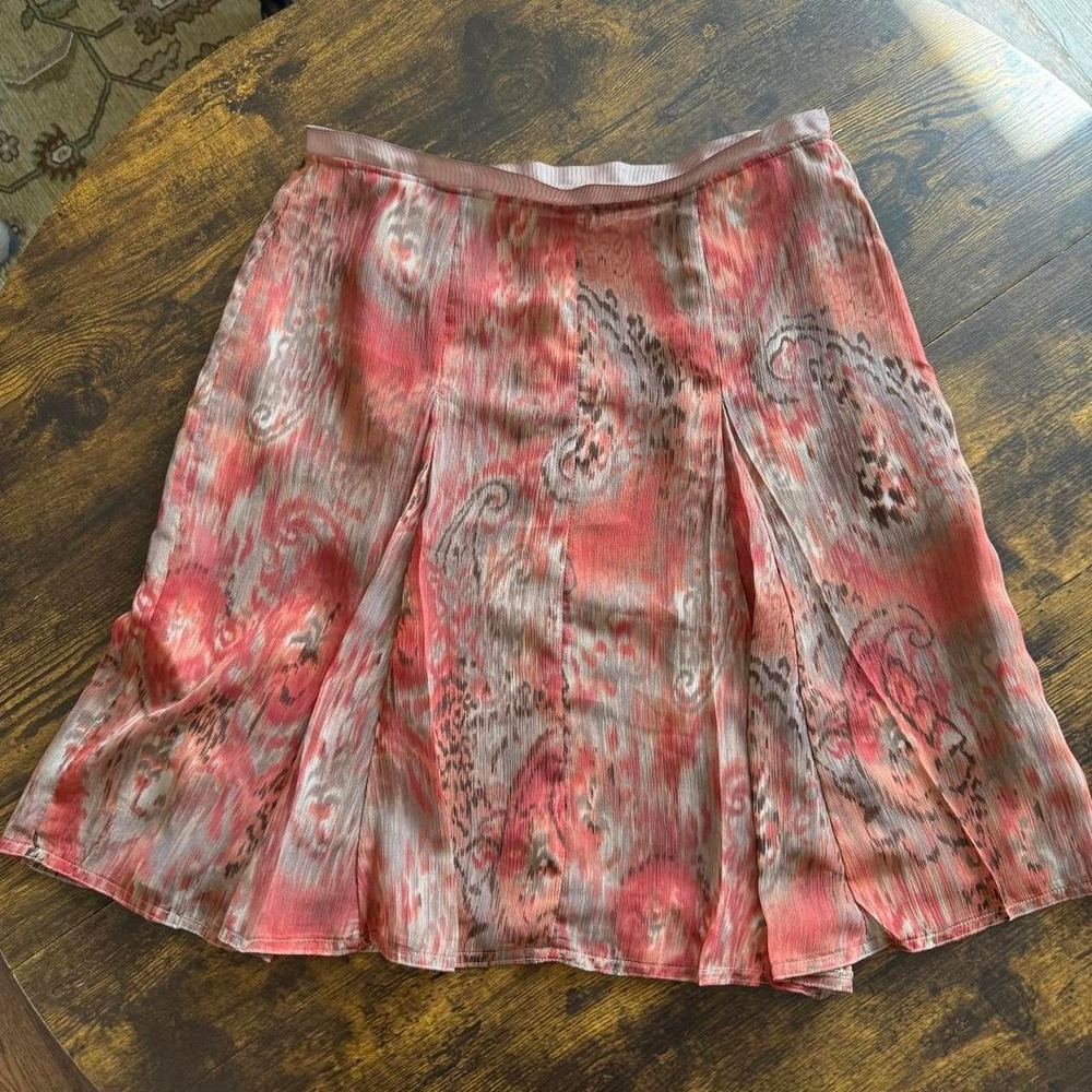 Worthington Paisley Pleated Midi Skirt Size 12